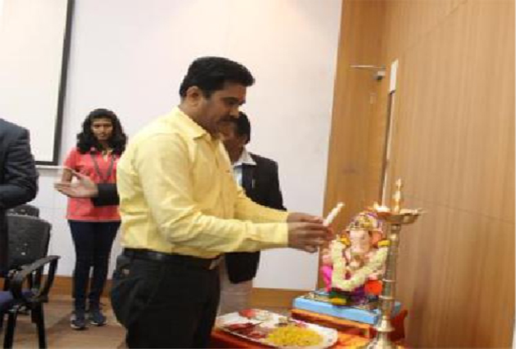 Lamp lighting by Mr. Sunil Patil - Guest lectures at S B Patil College of architecture and design